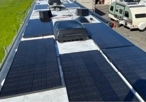 Rooftop solar array from the official RV Solar Sacramento website